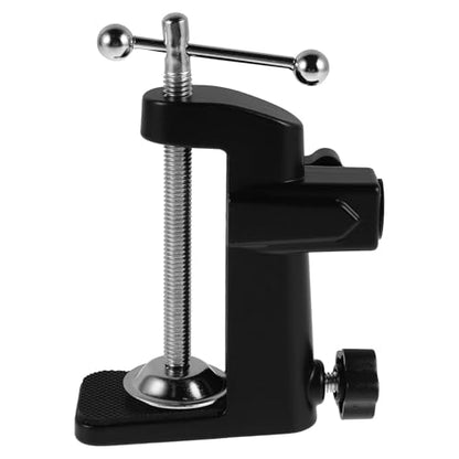Homoyoyo Adjustable Microphone Boom Arm Stand with Black Aluminum Alloy Metal Base, Desk Mount Clamp for Streaming and Podcasting, Compatible with Desktop Mic Holders and Desk Lamp Clamps