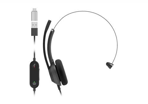 Cisco Headset 321 USB-C, Wired Single On-Ear Headphones, Webex Controller with USB-C, Carbon Black, 2-Year Limited Liability Warranty (HS-W-321-C-USBC) - style: Professional