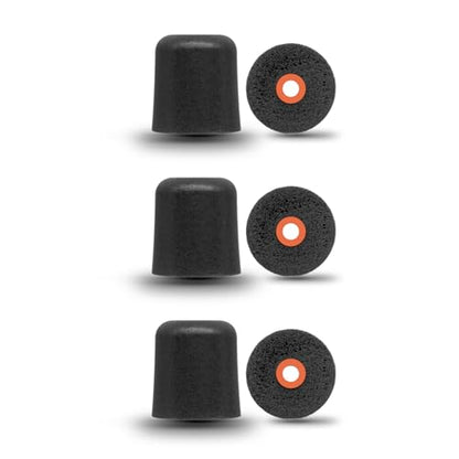 Klowcok Foam Eartips for ISOtunes, Westone, Plugfones, Etymotic, Large | Earbuds Replacement Tips, Comfort Fit, 3 Pairs, Black - size: Large