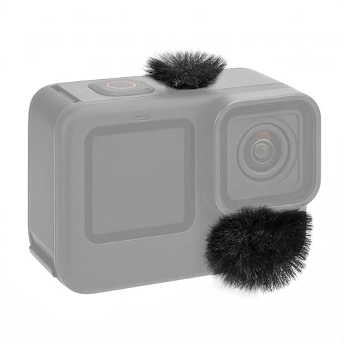Geekria for Creators Camera Mic Wind Muff Compatible with GoPro Hero 13, 12, 11, 10, 9, 8 Action Camera, Dead Cat Windscreen Microphone Cover for Hero Series (Black) - color: Black