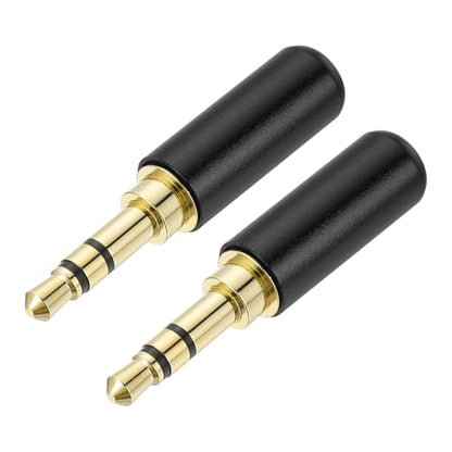 MECCANIXITY 3.5mm Replacement Repair Plug Jack, 3 Pole, Bright Black 2Pcs - color: Bright Black