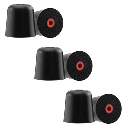 Foam Ear Tips for Walkers, ISOtunes, Westone, Shure, Plugfones | Replacement Memory Foam Tips, Ultimate Comfort, 3 Pairs (Black, L) - size: L