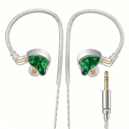HIFI WALKER A20 IEM Earbuds, 10mm Dynamic Driver in Ear Monitor Headphones, HiFi Wired Earphones with Deep Bass & Clear Vocals, Noise Isolating IEM for Music, Gaming & Studio (No Mic), Green - color: Green