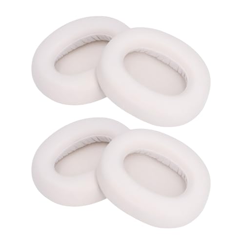 Replacement Earpads, Headphone Ear Cushions, Noise Isolating Memory Foam Soft Protein Leather Headset Ear Pads, 2 Pairs, (White) - color: White
