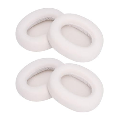 Replacement Earpads, Headphone Ear Cushions, Noise Isolating Memory Foam Soft Protein Leather Headset Ear Pads, 2 Pairs, (White) - color: White
