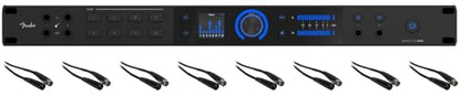 Fender Quantum HD 8 Bundle: 26x30 USB-C Audio Recording Interface, 32-bit/192 kHz, MAX-HD Mic Preamps, (8) RCXFM20E-B 20 ft Female to Male XLR Mic Cables, 9-items