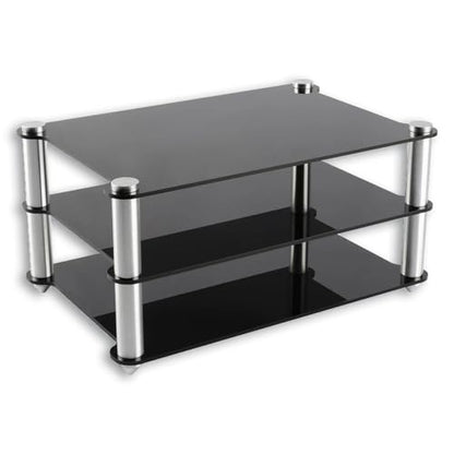 Mini Acrylic Audio Component Rack, Open 2-Layer Rack Aluminium Holders, Small Desktop Multimedia Storage, 3kg Load Capacity, for HiFi Audio Equipment Dac Amplifier Amp - color: B