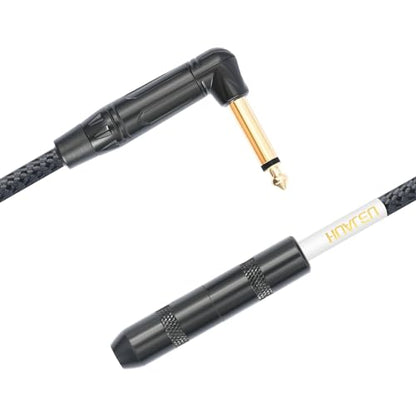 6FT 6.35mm Right Angle TS Male to 6.35mm 1/4 Inch TS Female Cable, 6.35mm 1/4 Mono Male to Female Connector for Bottom Plug Guitar/V-Shape Guitar/Front Facing Jack Guitar-1Pack - color: 6FT Grey*1
