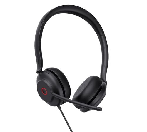 Yealink UH35 USB Wired Headset, Noise Cancelling Mic,Call & Music Control, | Teams/Zoom Certified,Professional Stereo Headphons, Lightweight Design, Busylight, PC/Laptop/IP Phone, Office, Home,On-ear - style: USB Headset UH35