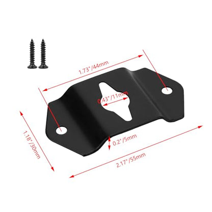 20PCS Hanging Speaker Bracket Wall Mount Hook Hanger for Sound Box | Iron Plate Connector for Surround Sound Box Audio Speaker with Mounting Screws (2.17×1.18 Inch) - style: 20Pcs (2.17×1.18 Inch)