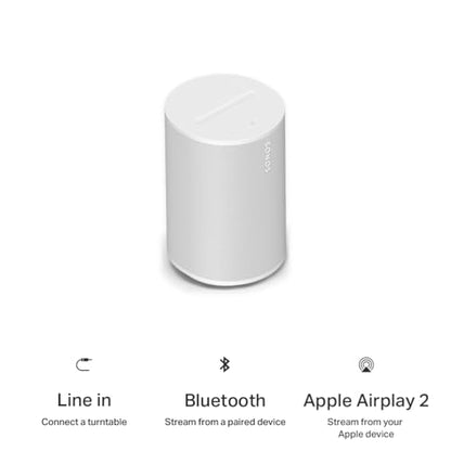 Sonos Era 100 SL Compact, Microphone-Free Speaker - White - color: White, size: Pack of 1