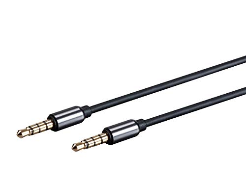 Monoprice Auxiliary Audio Cable - 3.5mm TRRS, Gold Plated, 10 Feet, Black - Onyx Series - size: 10 Foot