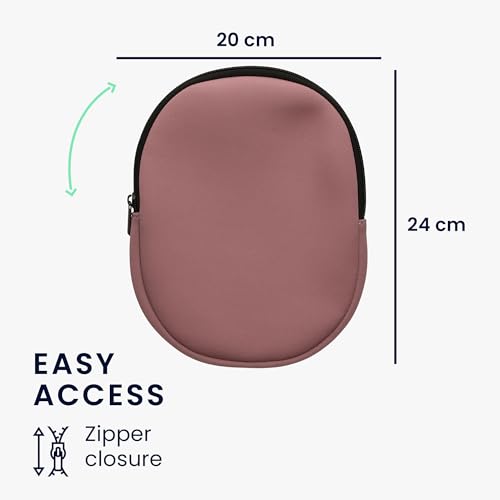 kwmobile Neoprene Headphone Case for Headset/Overear Headphone Cover – Over-Ear Headset Storage Pouch - Soft Travel Carry Bag Dark Rose - color: Dark Rose