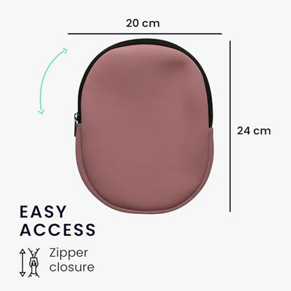 kwmobile Neoprene Headphone Case for Headset/Overear Headphone Cover – Over-Ear Headset Storage Pouch - Soft Travel Carry Bag Dark Rose - color: Dark Rose
