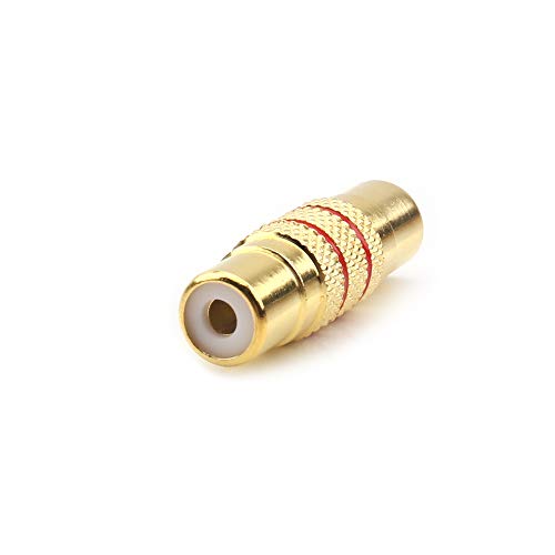 NANYI RCA Female to RCA Female Interconnect Coupler Adapter, with Gold Plated Housing for Mixer Amplifiers Cable link-2pack - size: RCA F-RCA F - 2 Pack