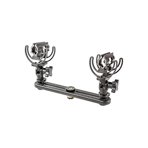 Rycote InVision Stereo Pair Kit for 19-25mm Diameter Shotgun Microphones, Includes 2x InVision INV 7HG MKIII Holder, Stereo Bar, 3/8" Adaptor, 5/8" Adaptor