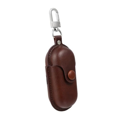 Uonlytech Portable Earphone Holder Case for in-Ear Headphones, Dustproof Waterproof Storage Bag, Dark Brown Protective Cover for Travel and Camping