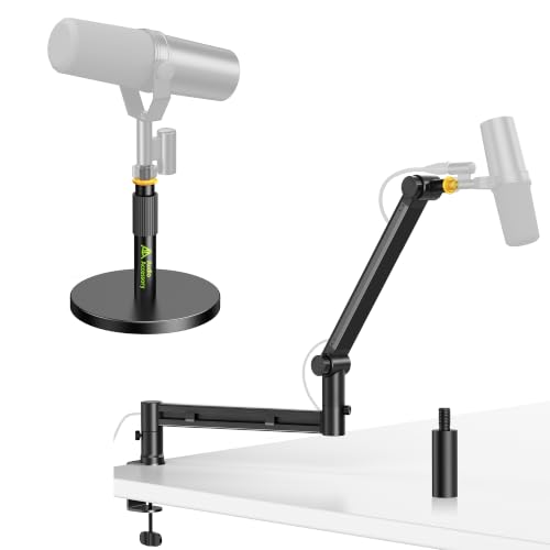 AA AUDIO ACCESSORY Low Profile Boom Arm with Short Mic Stand Desk