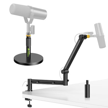 AA AUDIO ACCESSORY Low Profile Boom Arm with Short Mic Stand Desk