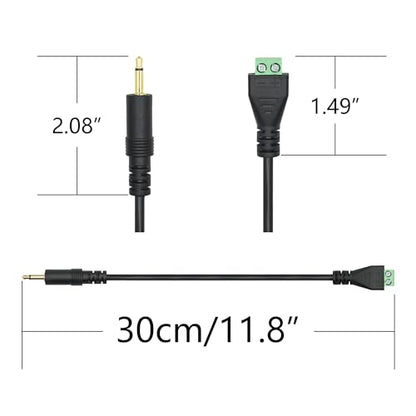 3.5mm Audio Terminal Block Cable 11", TS Mono Solderless Screw Terminal | 2Pcs 1/8 Plug to 2 Pin Solderless Audio Solderless, TS 2 Pole Gold Plated Jack, for Audio Signal DIY Replacement & Repair. - style: 3.5mm TS 2 Pole Cable - 2Pcs