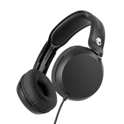 Skullcandy Icon 180 Wired On-Ear Headphones - Black | Built-In 85dB Volume Limiter, Comfortable, Adjustable Headband, Convenient for Travel with 3.5mm AUX Plug, In-Line Microphone