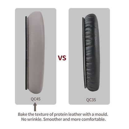 Ear Cushions Replacement for Bose QuietComfort 45 QC35 QC35ii QC25 QC15 with Upgraded Memory Foam& Sweat-Proof Protein Leather (Sandstone) - color: QC45 Sandstone