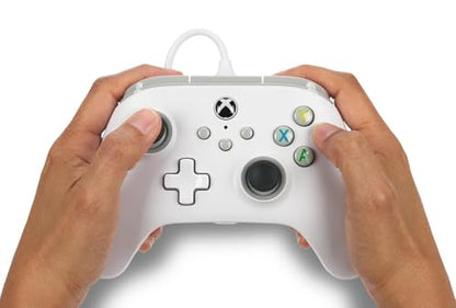 PowerA Wired Controller for Xbox Series X|S - White, gamepad, wired video game controller, gaming controller, works with Xbox One - style: White