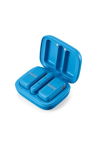 RØDE Wireless Micro - Compact Wireless Microphone, Two Mics with Charge Case for Smartphone Content Creation - USB-C, Blue | Two Mics with Charge Case for Smartphone Content Creation, USB-C, Blue - color: USB-C Blue