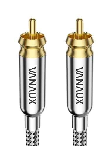 VANAUX Subwoofer Cable, Digital Coaxial Audio Cable [Dual Shielded, 24K Gold-Plated RCA to RCA] for Home Theater, HDTV, Car Stereo, Speakers, Hi-Fi Systems (3FT)
