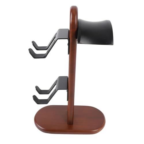 Zopsc Wooden Controller Stand, Gaming Headphone Holder, Walnut Desktop Display Organizer for 3 Controllers, Game Accessories