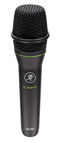 Mackie EM-89D Vocal Live Sound or Studio Recording Dynamic MicrophonewithCablewithClip Bundle with Rockville RDMS70 Desktop Mic Stand with Boom with Steel Round Base with Adjustable Height