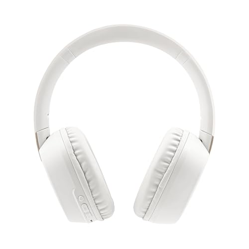 PDBEAM Wireless Foldable Bluetooth Over Ear Headphones with Mic, Micro SD Card Playback, 25H Playtime, 120H Standby, FM Radio, Lightweight for Travel, Work, Gym or Yoga - color: Gray (White / Silver)