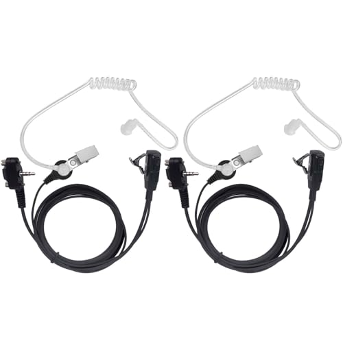 VX-261 Covert Acoustic Tube Earpiece Headset for Motorola Vertex Standard Radio EVX-261 VX-231 EVX-531 EVX-534 VX-180 VX-298 VX-350 VX-351 Radio Walkie Talkie with PTT Mic,2 Pack