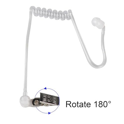 Walkie Talkie Earpiece with Mic PTT 2 Pin Air Acoustic Tube Earpiece Headset Compatible with Baofeng UV-5R Retevis H-777 RT21 RT22 Arcshell AR-5 Two Way Radios (2 Pack)