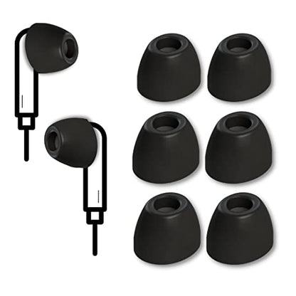 Comply SmartCore Memory Foam Replacement IEM Ear Tips, Oval, Black, Medium - size: Medium, style: Oval