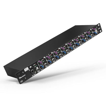 Bolanle PH8000 8-Channel Headphone Amplifier, High-Power Stereo Distribution Amp with Independent Volume Controls, 1U Rackmount for Studio Recording, Live Sound, Broadcasting, and Multi-User Monitorin - size: PH8000