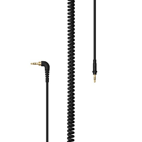 AIAIAI Coiled Black 1.5m Thermo Plastic Cable with Soft Touch Surface - color: Black Coiled + Adapter