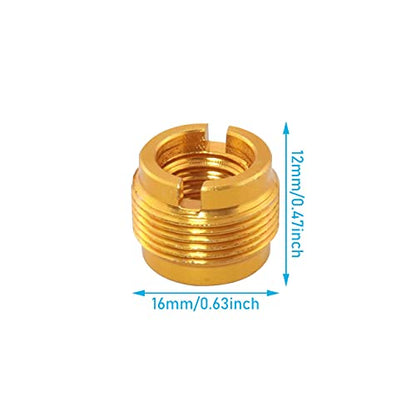 4pcs Mic Stand Adapter Aluminum 5/8" Male to 3/8" Female Screw Adapter for Microphone Stand Clips Mic Stand Holder Adapter, Gold