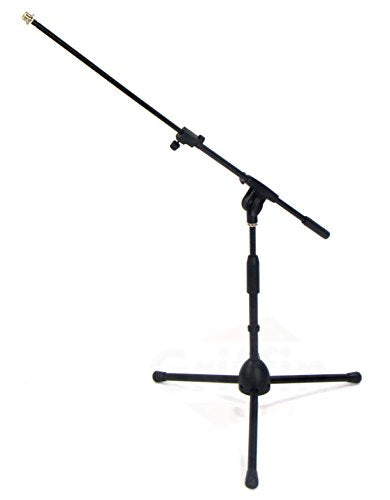 GRIFFIN 2 Pack Short Tripod Mic Stands (Low Profile-X Series) with Boom Arm & Telescoping Holder – For Kick Drum, Studio Recording & Guitar Amp Mic - size: 2 Pack