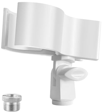 Large Microphone Clip for Mics with Outer Diameter 1.26" to 2.3" | Adjustable Mic Holder, Premium ABS, Inside sponge to protect microphones, With 5/8" Male to 3/8" Female Screw Adapter - color: White, size: 1 Pack