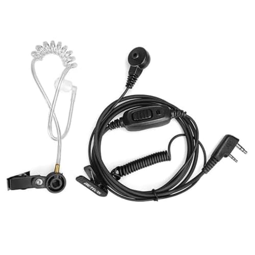 Retevis Surveillance Radio Earpiece, Coiled Cord, for H777/RT22/RT68/RT21 | Compatible with Pxton, Baofeng, Kenwood Walkie Talkie, Security, Police, Walkie Talkie Earpiece with Mic(10 Pack)