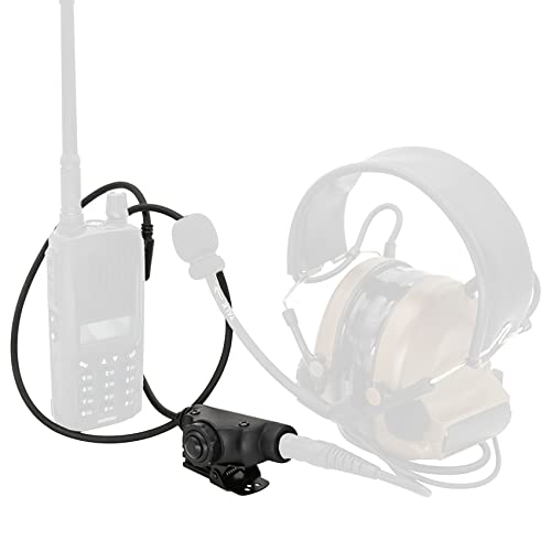 HEARFALCOM Tactical Headset Adapter U94 V2 PTT Push to Talk Adapter with Standard 7.00mm Jack Compatible with Civilian Version Tactical Headphones (Black) - color: BK 1