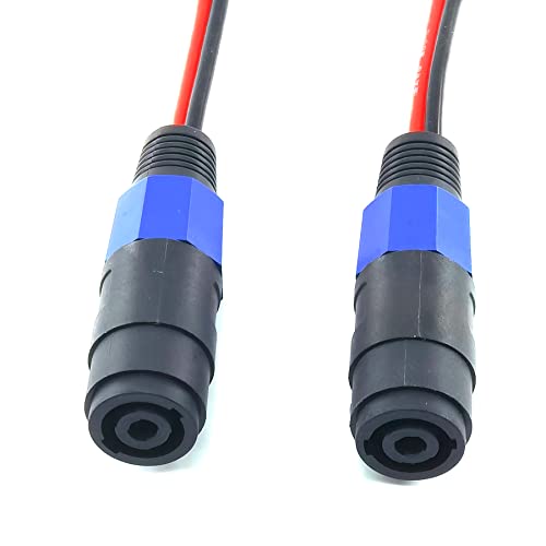 WJSTN Banana Plug to Female Speakon Speaker Adapter Cable 2mm Banana Plug Closed Screws Connectors to Speakon Speaker 6 inches 2 Pack