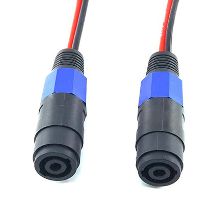 WJSTN Banana Plug to Female Speakon Speaker Adapter Cable 2mm Banana Plug Closed Screws Connectors to Speakon Speaker 6 inches 2 Pack