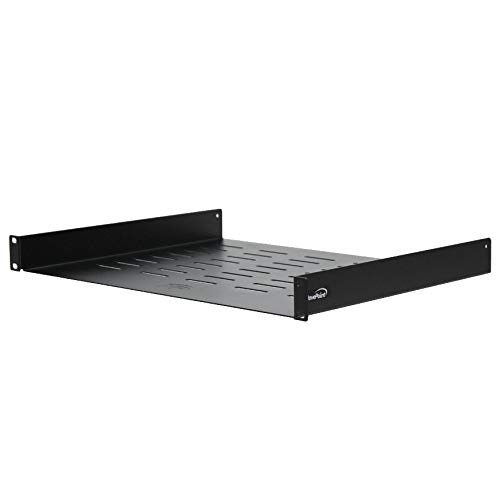 NavePoint Universal Rack Tray Vented Shelves 1U Black 14 Inches (350mm deep) No Lip - size: 14" Deep