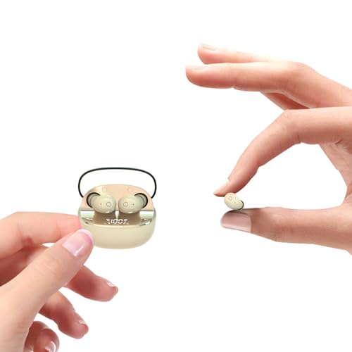 Xmenha T10 Mini Invisible Wireless Bluetooth Earbuds for Small Ears, Skin Color, 24Hrs Battery Life, IPX5 Water Resistant, 5.4 Bluetooth, 10m Range, In Ear, Dynamic Driver, Round Earpiece - color: Skin