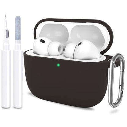 for AirPods Pro 3 Case Cover, Protective Soft Silicone with Keychain Cleaning Pen for Women Men for Apple AirPods Pro 3rd Generation Case(2025), Front LED Visible, Coffee - color: D-Coffee