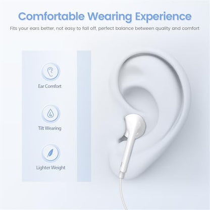 2 Pack USB C Headphones for iPhone 17/16/15, iPad, Mac for Most USB C Jack | Type C Earbuds Wired Earbuds with Mic & Remote Control Earphones, Compatible with iPhone 17/16/15, iPad and Most USB C Jack