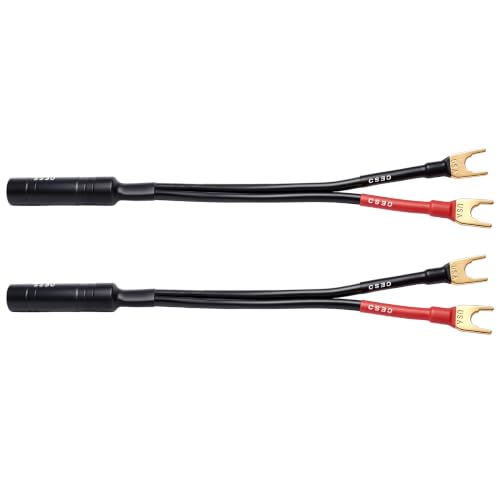CNCESS Large Spade Fork to 1/4 in TS Speaker Adapter, 6 in, 12AWG, 2-Pack - size: Large Spade