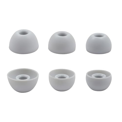 6 Pairs Replacement Silicone Ear Tips Compatible with Beats Studio Buds/Fit Pro/Studio Buds +, Silicone Earbuds Eartips Buds Cover Set for Beat Studio Buds (Grey) - color: Grey with Pen